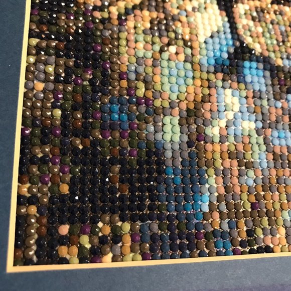 Diamond Dotz Bead Embroidery Completed Lion Head 10" x 13.5" - Picture 3 of 4